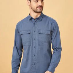 Urban Ranger By Pantaloons Dark Blue Slim Fit Denim Shirt-image-28