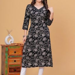 DRESSAR Women Floral Printed Gotta Patti Floral Kurta-image-120
