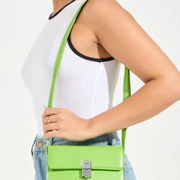 Styli Green Solid Sling Handbag-46