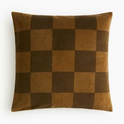 H&M Checked Velvet Cushion Cover-27