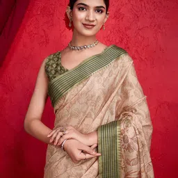 Ishin Floral Printed Silk Saree-image-79