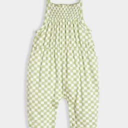 MiArcus Kids Green & White Checks Jumpsuit-89