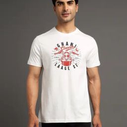 Royal Enfield White Regular Fit Print T-Shirt-image-9