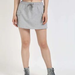 Calvin Klein Jeans HEROIC GREY HEA Solid Skirt-image-5