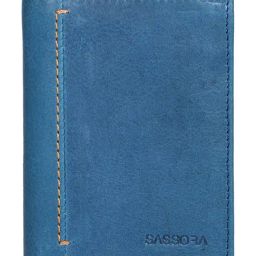 SASSORA Izan Navy & Tan Small Leather Bi-Fold Notecase for Men-12