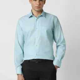 Van Heusen Blue Regular Fit Geometric Formal Shirt-picture-31