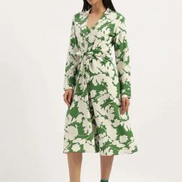 United Colors of Benetton Green Printed Casual Dress-image-83