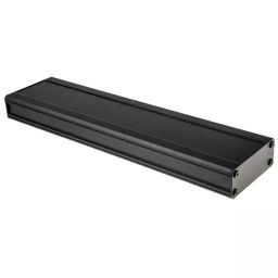 RS PRO Black Extruded Aluminium Heat Sink Case, IP40, Black Lid, 400 x 100 x 41 mm Model No 1881254-26