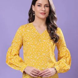 Cation Yellow Printed Top-picture-14