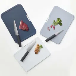 JOSEPH JOSEPH Silver & Black Polypropylene 35.5 cm Chopping Board with Knife - Set of 6 image 3