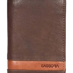 SASSORA Izan Brown & Tan Small Leather Bi-Fold Notecase for Men-picture-10