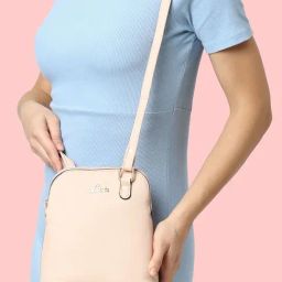 Lavie Pink Solid Medium Sling Handbag-image-43