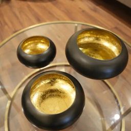 Kridha Living Black, Gold Iron Round T- Candle Stand - Set of 3-image-75