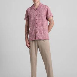 Jack & Jones Pink Regular Fit Embroidered Cotton Shirt-picture-17