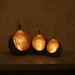 Kridha Living Gold Iron T Light Holder Candle Stand - Set of 3-image-80