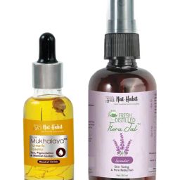 Nat Habit Pure Mukhalaya Turmeric Rosehip Facial Oil & Flora Jal Lavender Water Toner Combo-22
