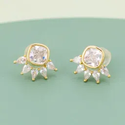 Kushal's Fashion Jewellery White Gold Polished Zircon Earring for Women-picture-20