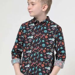 Jack & Jones Junior Black Cotton Printed Full Sleeves Shirt-picture-34