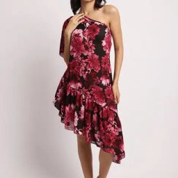 Erotissch Purple Floral Print Beachwear Cover-Up Dress-image-38