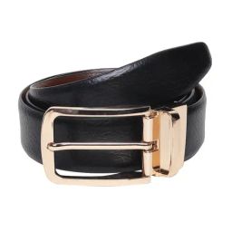 Teakwood Leathers Black & Brown Textured Leather Formal Reversible Belt-image-77