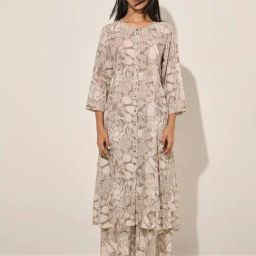 Zuba by Westside Brown Floral Printed A-Line Cotton Kurta-image-39