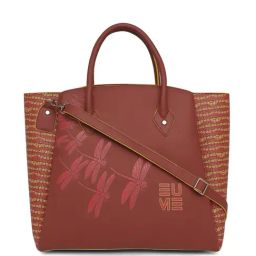 Eume Dragonfly Hot Sauce Red Leather Printed Handbag-picture-31