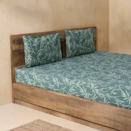 Westside Home Dark Green King Bed Fitted Sheet and Pillowcase Set-image-99