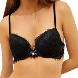 Liu Jo Nero Under Wired Padded Lace Push Up Bra-image-25