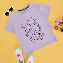Pantaloons Junior Kids Pastel Lilac Cotton Printed T-Shirt-picture-12