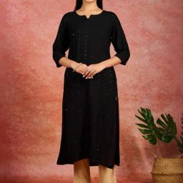 Libas Black Embroidered Straight Kurta-image-50