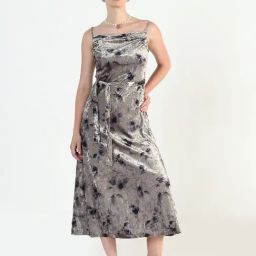 Showoff Grey Regular Fit Floral Print Dress-6