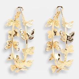 Sohi Gold Plated Party Designer Hoop Earrings image 4