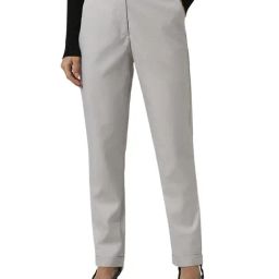 Van Heusen Grey Polyester Regular Fit Trousers-image-61