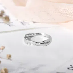 Zavya 92.5 Sterling Silver Crossed Paths Ring for Men-image-19