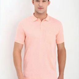 Allen Solly Peach Cotton Regular Fit Printed Polo T-Shirt-image-30