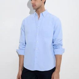 WES Casuals by Westside Light Blue Relaxed-Fit Cotton Shirt-image-71