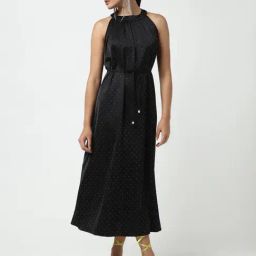 Showoff Black Satin Regular Fit Embellished Dress-picture-32