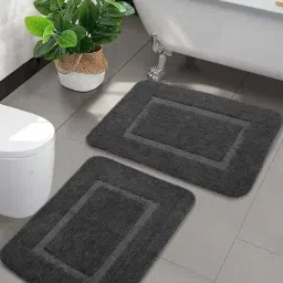 Saral Home Dk.Grey Microfibre Bath Mat Pack of 2-picture-29