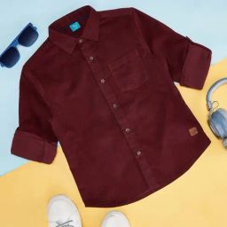 YU by Pantaloons Kids Maroon Regular Fit Full Sleeves Shirt-picture-26
