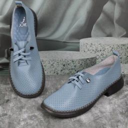 Jove Women's Blue Derby Shoes-image-0