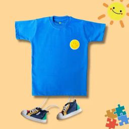 Tippy Top Kids Blue Self Design T-Shirt-image-99