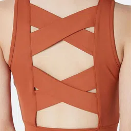 Silvertraq Tan Lightly Padded Sports Bra-16