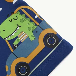 BONTOTS Boys Printed Organic Cotton Applique T-shirt-image-4