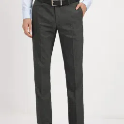 Arrow Grey Regular Fit Texture Trousers-picture-33