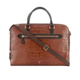 Hidesign Tan Textured Medium Messenger Bag-image-25