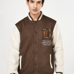 BYFORD by Pantaloons Men Crop Varsity Jacket with Patchwork-34