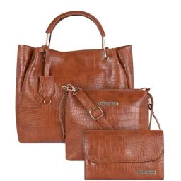 Bagsy Malone Tan Textured Medium Tote Handbag with Sling & Wallet-20