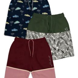 HELLCAT Kids Multi Color Block Shorts (Pack Of 3)-image-71