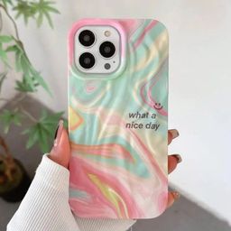 CASE CREATION Women Abstract Printed 3D Luxury Rainbow Nice Day iPhone 16 Pro Back Case image 5