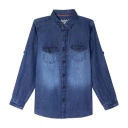 Cantabil Kids Blue Cotton Regular Fit Full Sleeves Shirt-image-34